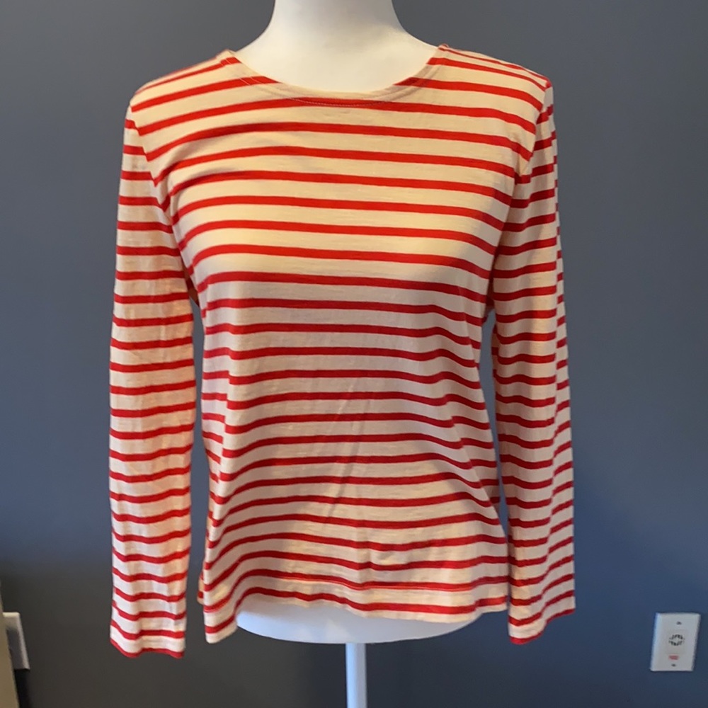 JCrew striped T with bows up the back